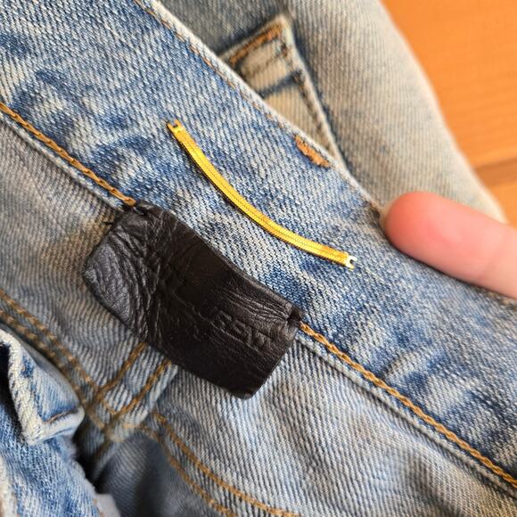 Saint Laurent Jean Short Raw Hem Light Winter Blue Size 29 Button Fly Distressed - Picture 9 of 12